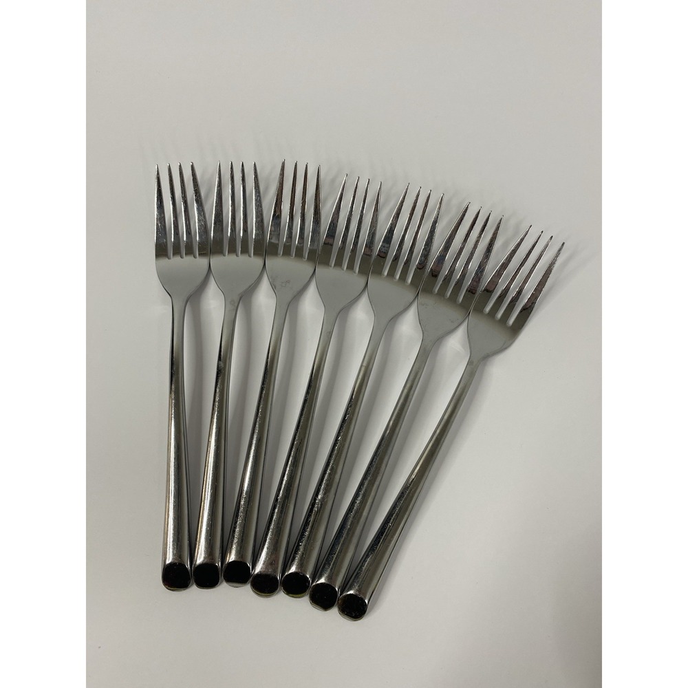 Towle Wave Glossy Angled Tip Stainless Dinner Forks Set Of 7 Replacements